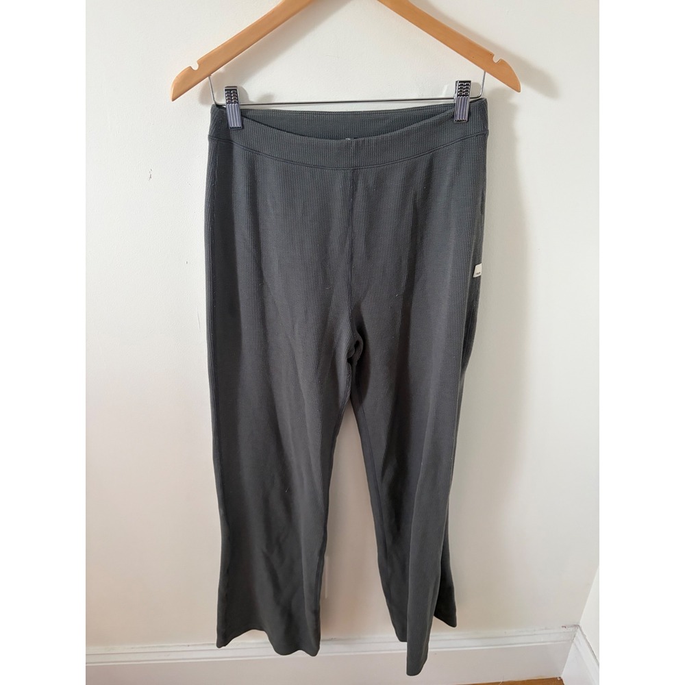 Vuori Waffle Wide Leg Pants Charcoal Grey Activewear Loungewear Size M